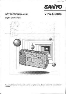 Sanyo VPC G 200 E manual. Camera Instructions.